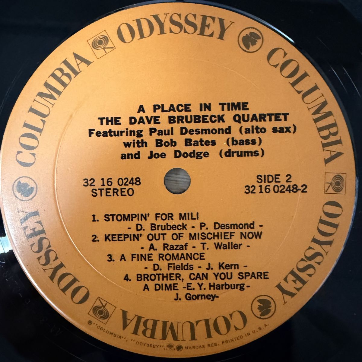 The Dave Brubeck Quartet – A Place In Time レコード/record/LP 32