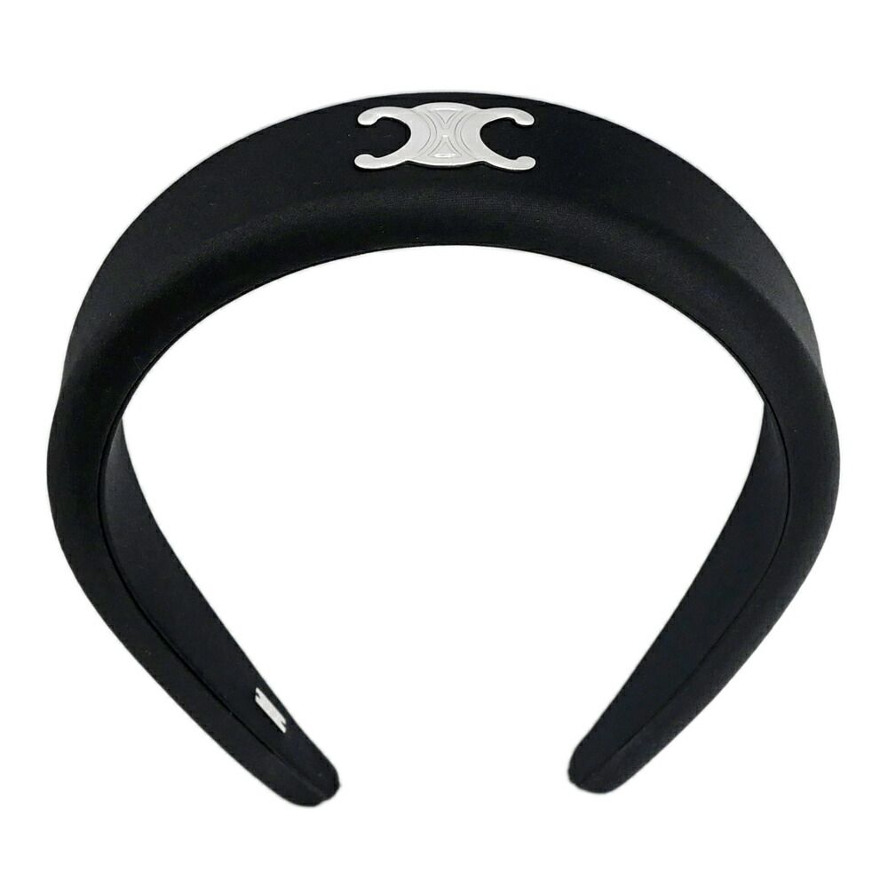 名東】セリーヌ トリオンフ ヘッドバンド ブラック 黒 ヘア