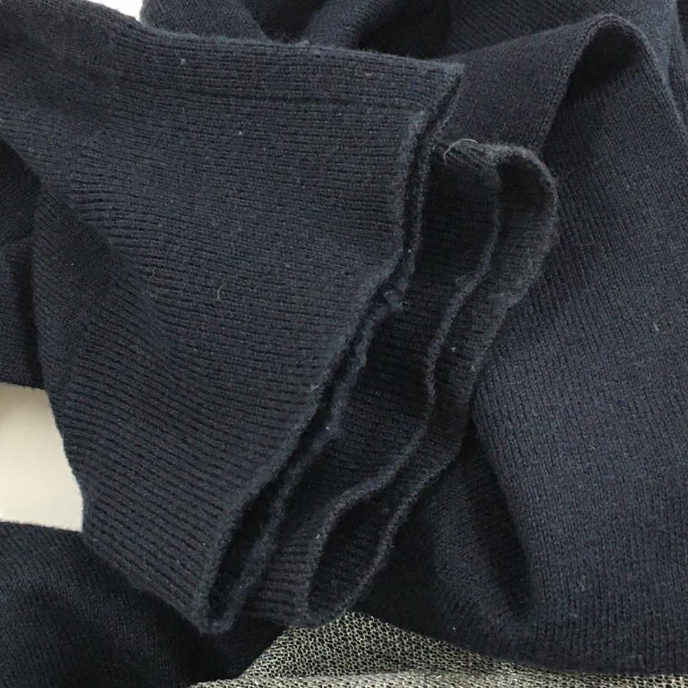 マスターバニー セーター ネイビー×グレー ラメ カシミヤ混 メンズ 5(L