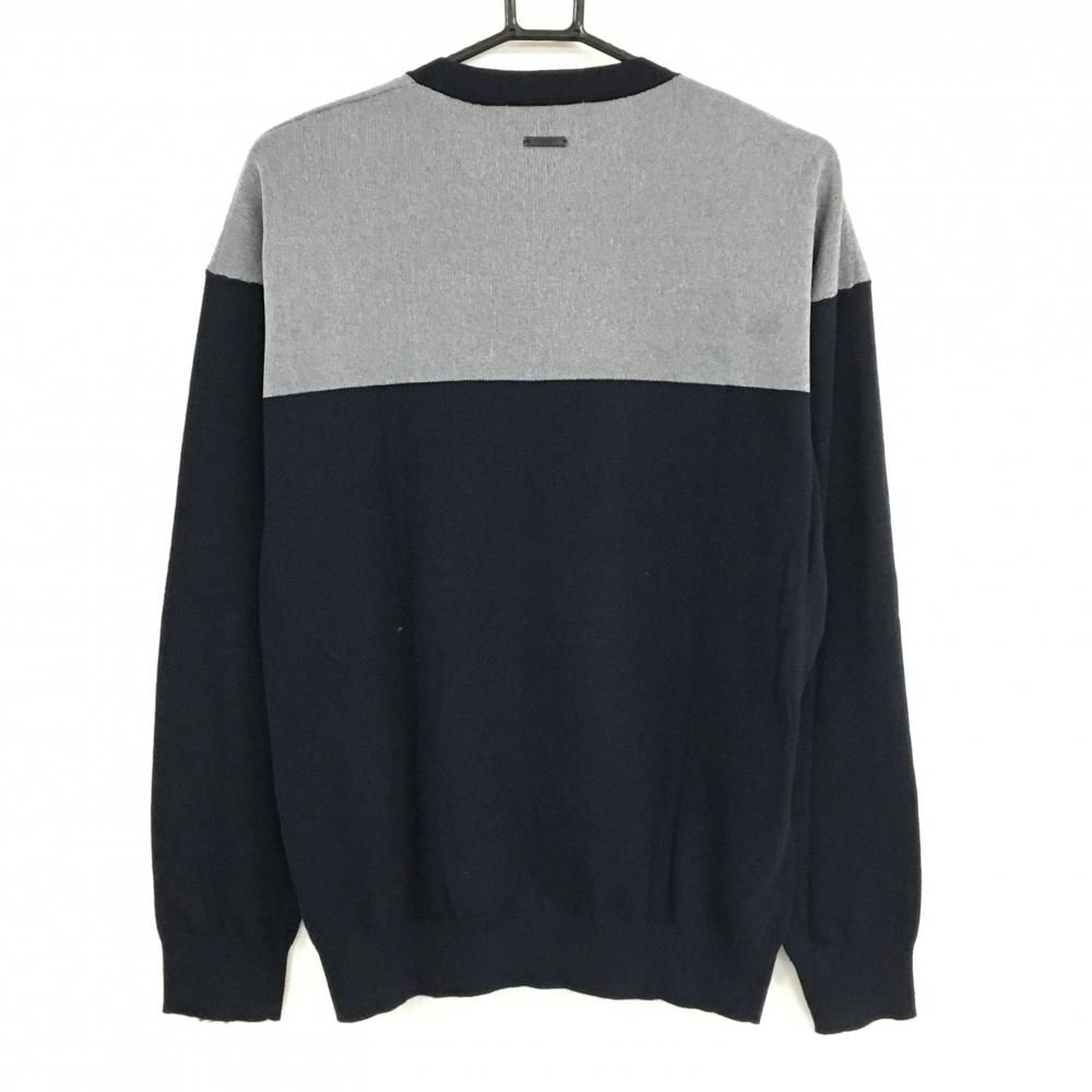 マスターバニー セーター ネイビー×グレー ラメ カシミヤ混 メンズ 5(L