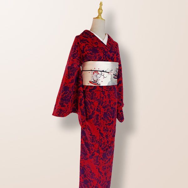 洗える着物 木綿 フランネル生地 単衣着物 小紋 単品 レディース