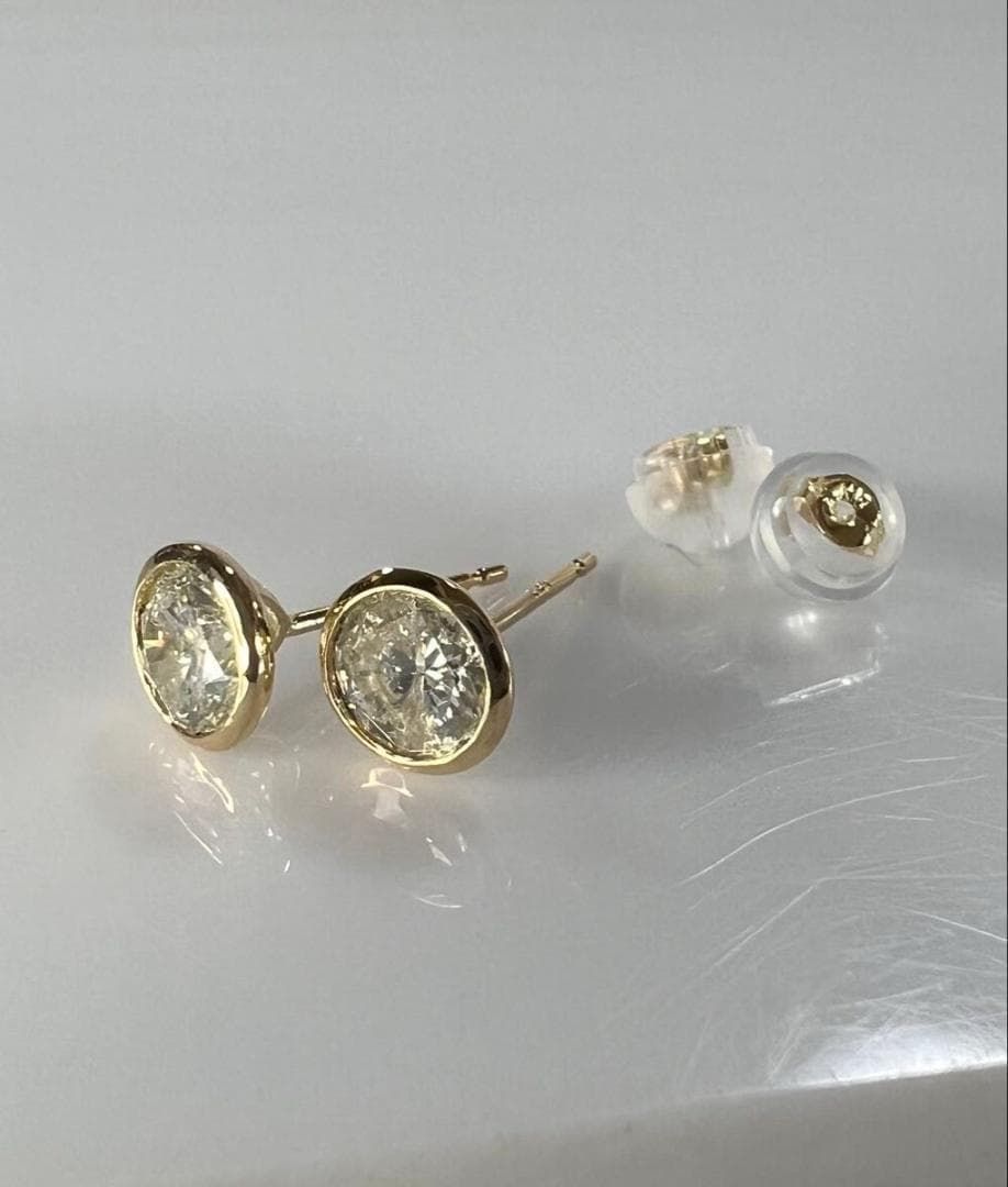 K18 天然ダイヤモンドフクリンピアス 計0.8ct 鑑別カード付き - メルカリ