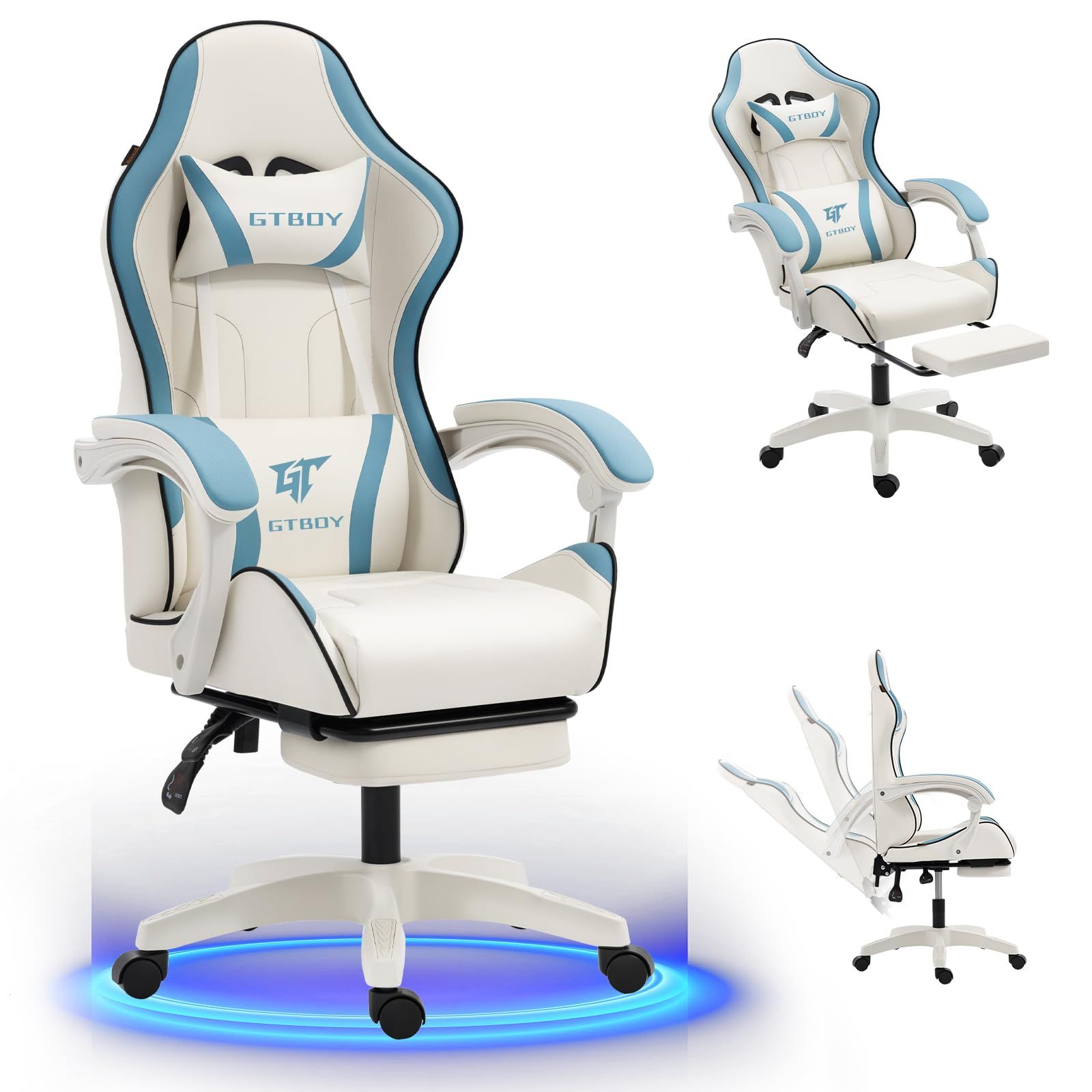 D☆GTBoy ゲーミングチェア オットマン付き 座り心地最高 デスクチェア