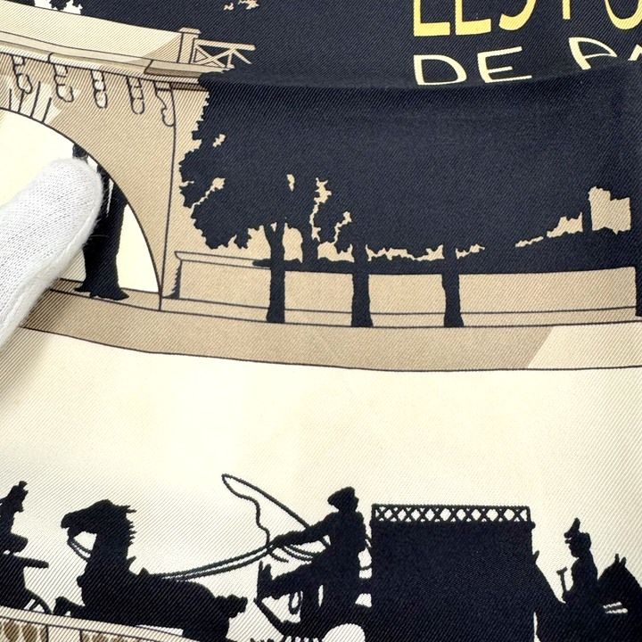 HERMES エルメス カレ90 スカーフ LES PONTS DE PARIS パリの橋 シルク