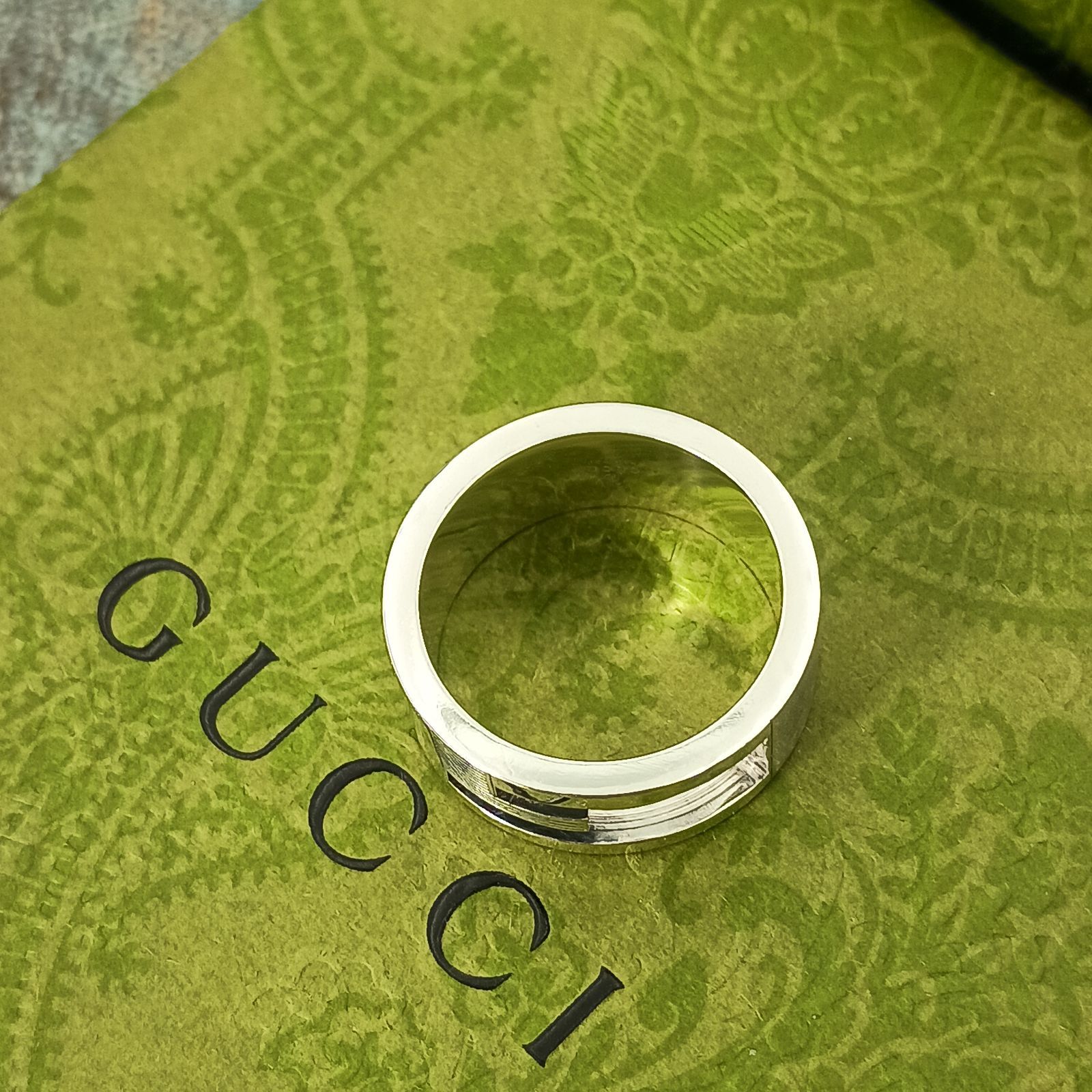 GUCCI グッチ 14号 Gカット ブランデッドG リング 指輪 メンズ