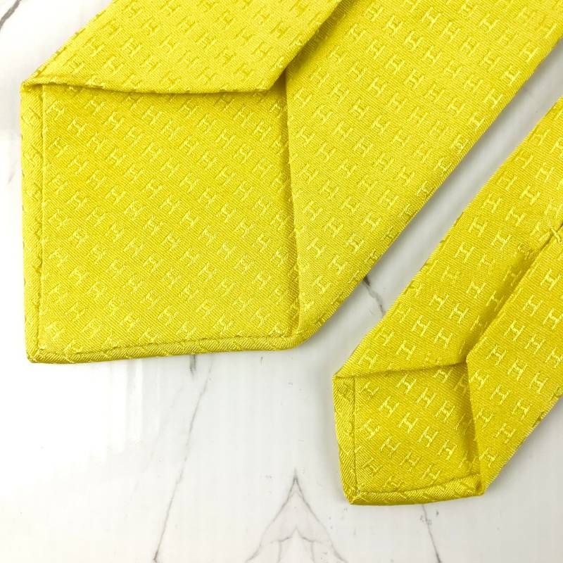 希少 美品 HERMES エルメス ネクタイ ファソネ H柄 H織 Hパターン