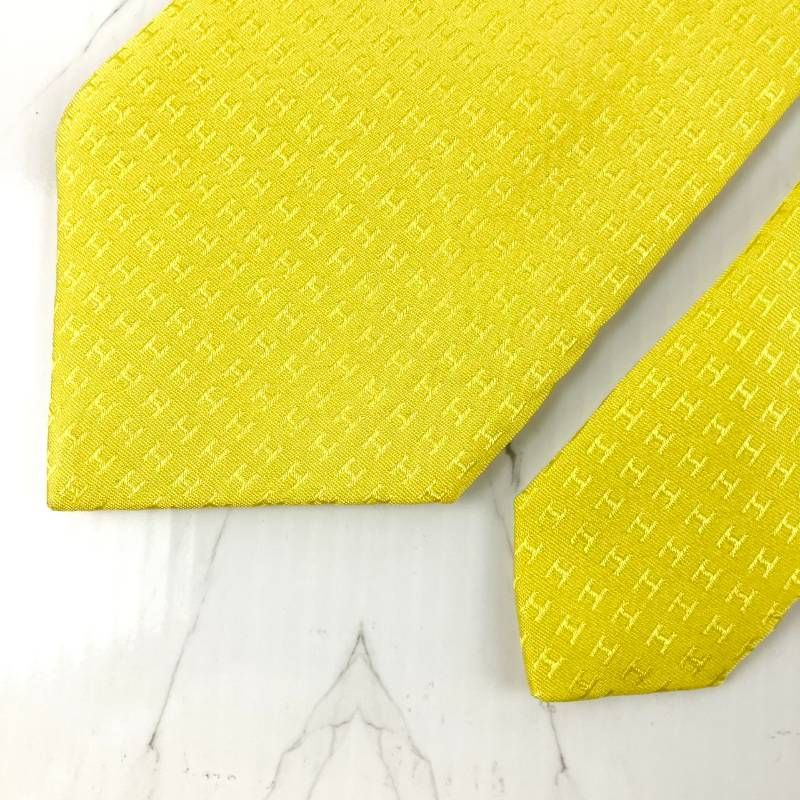 希少 美品 HERMES エルメス ネクタイ ファソネ H柄 H織 Hパターン