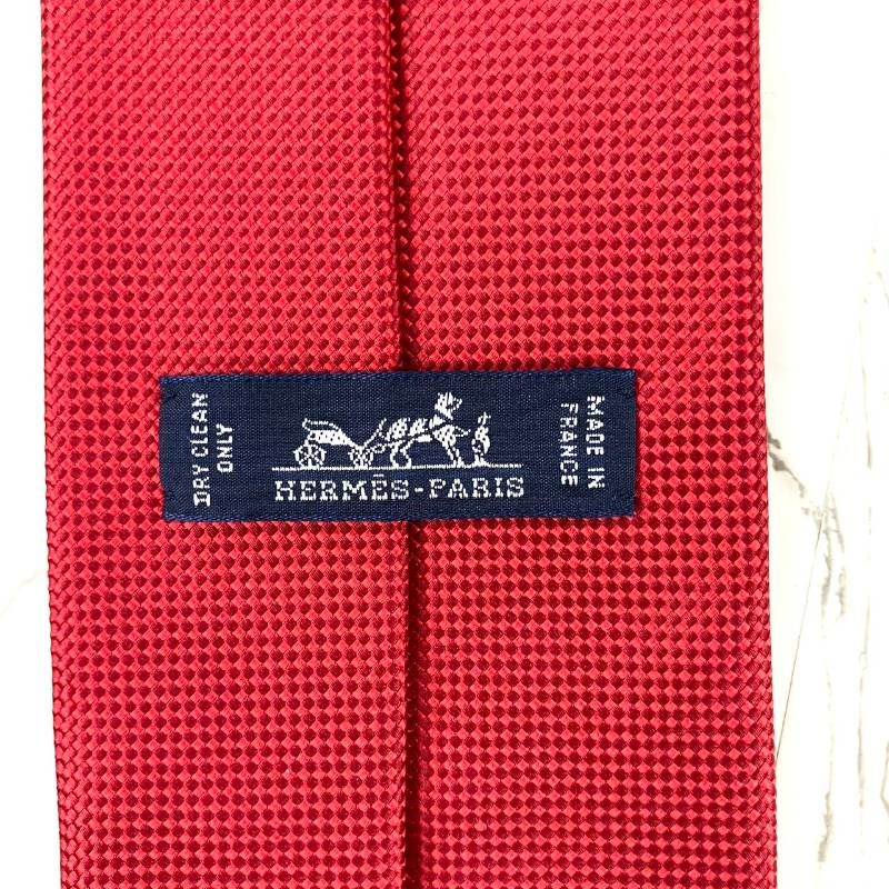 美品 HERMES エルメス ネクタイ サントノーレ ソリッド 無地