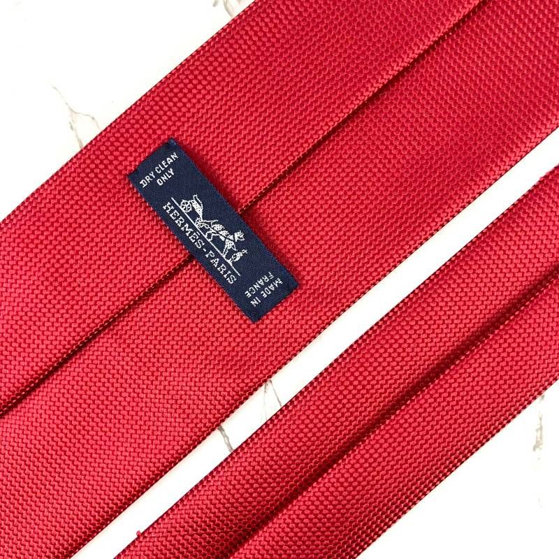 美品 HERMES エルメス ネクタイ サントノーレ ソリッド 無地