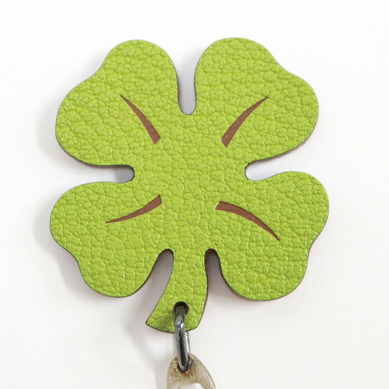 HERMES エルメス ラッキー4 クローバー チャーム グリーン オレンジ