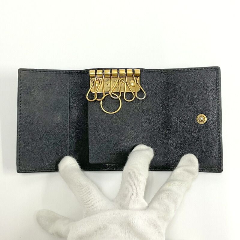 GUCCI グッチ バンブー 6連キーケース レザー ブラック 658636 - メルカリ
