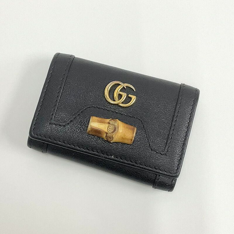 GUCCI グッチ バンブー 6連キーケース レザー ブラック 658636 - メルカリ
