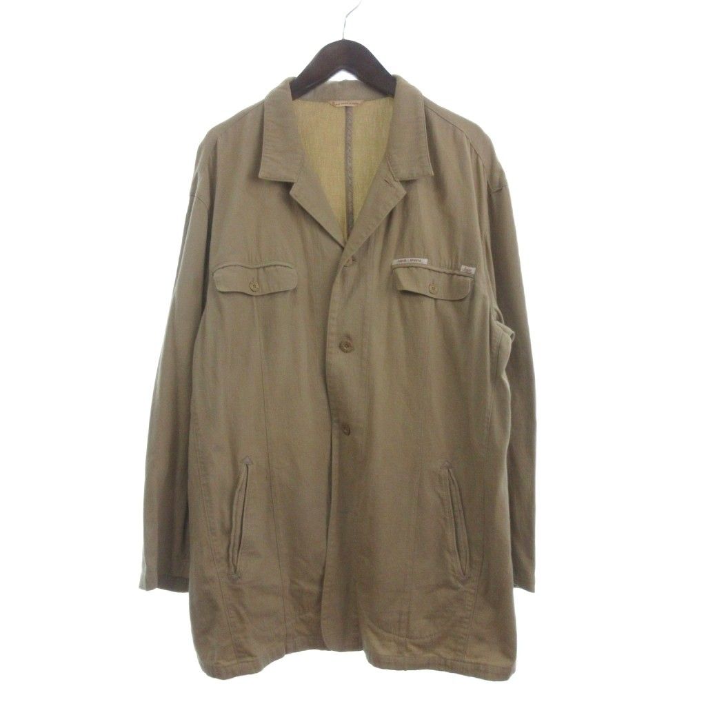 パパス Papas カバーオール ジャケット ボタン ポケット ベージュ L