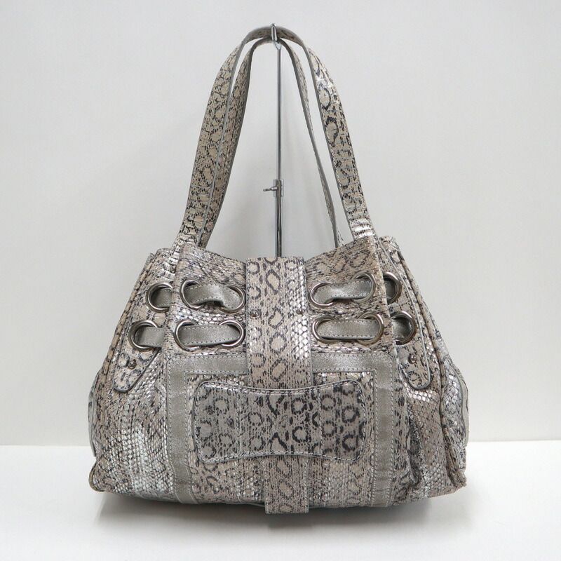 JIMMY CHOO ジミーチュウ ラモナ トートバッグ レザー×パイソン型押し