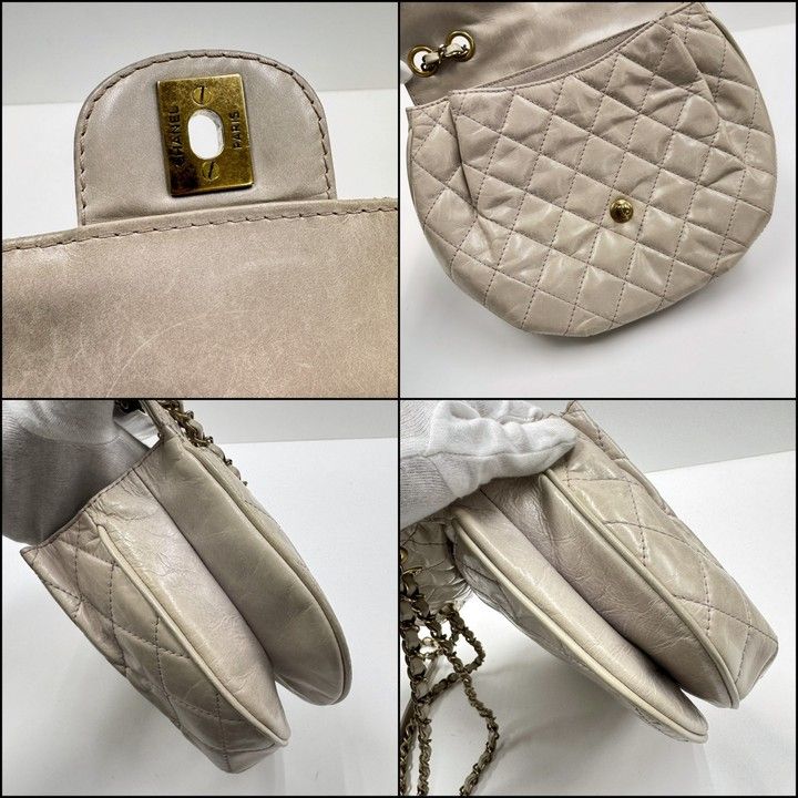 CHANEL シャネル フラップダブル チェーンショルダーバッグ カーフ