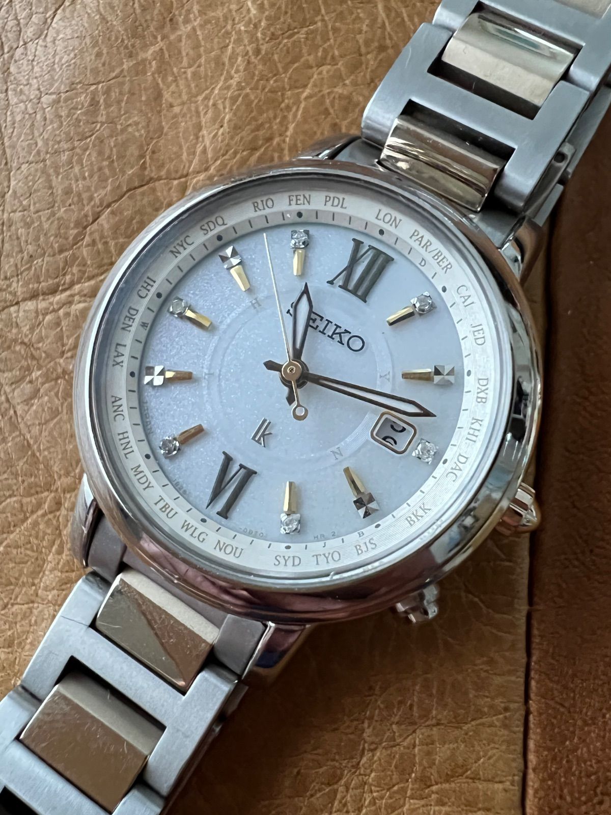セイコー SEIKO☆ルキア☆ダイヤ☆1B25-0AV0☆ソーラー時計☆チタン