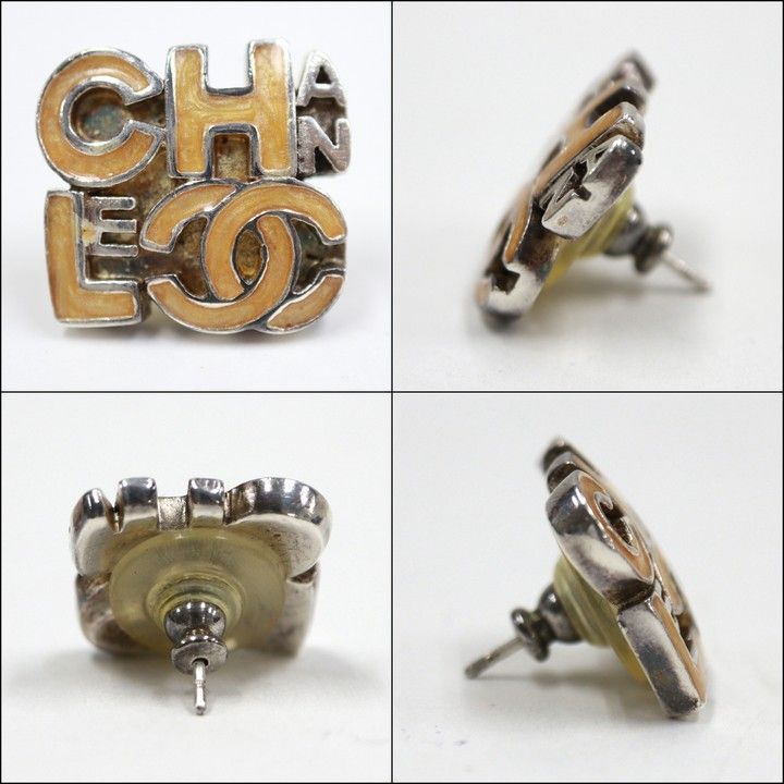 CHANEL シャネル ヴィンテージ スクエア ロゴ ピアス ココマーク