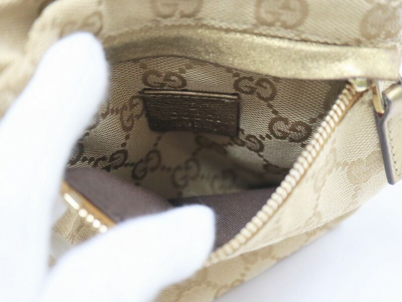 GUCCI グッチ クロスボディバッグ GGキャンバス×ゴールドレザー