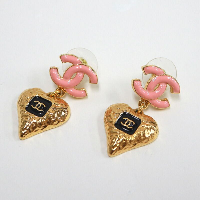 CHANEL シャネル ピアス ハート×CC GP ピンク×ゴールド B23K - メルカリ