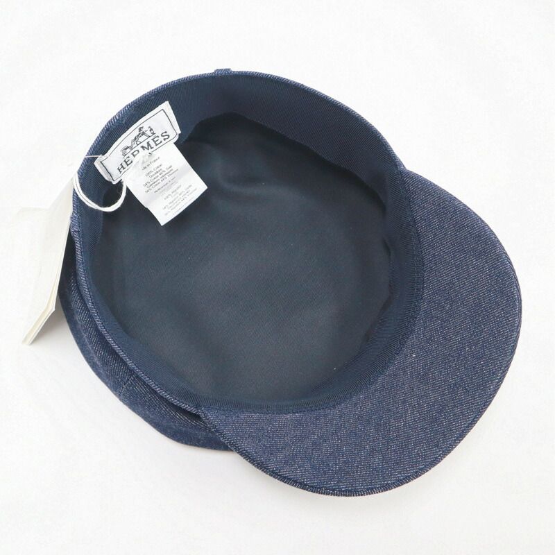 HERMES エルメス キャスケットドーヴィルデニム 帽子 デニム ネイビー
