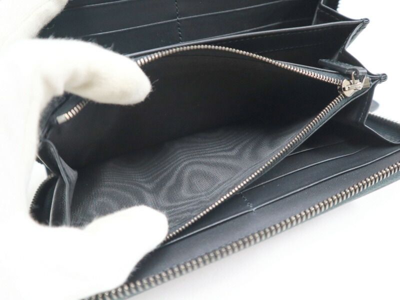GUCCI グッチ ラウンドファスナー長財布 GGキャンバス×レザー ブラック