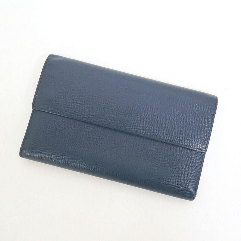 PRADA プラダ 長財布 レザー ネイビー - メルカリ