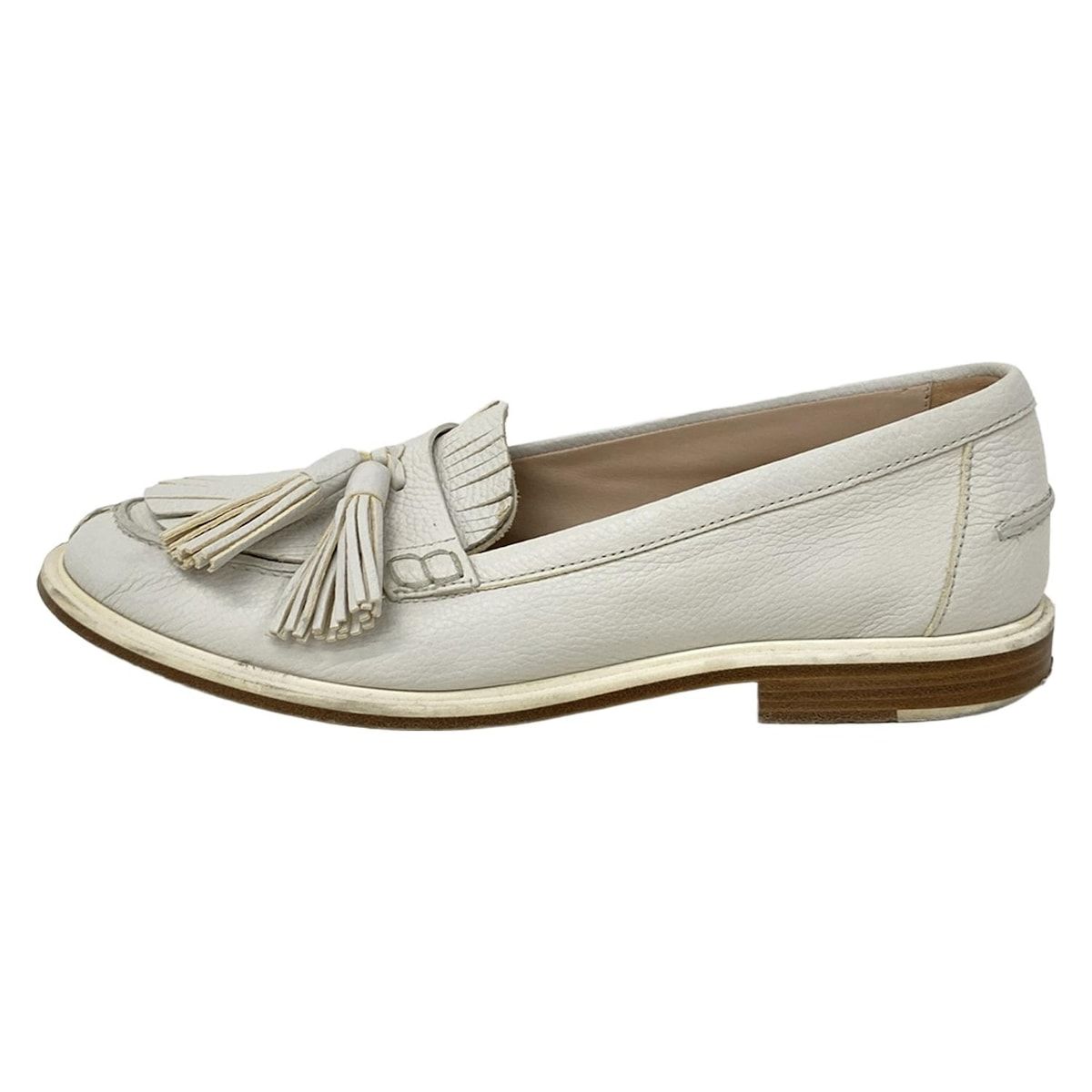 TOD'S(トッズ) ローファー 38 レディース - 白 タッセル レザー - メルカリ