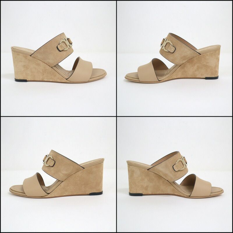 S.Ferragamo フェラガモ ガンチーニ サンダル CHAIM70 スエード×レザー