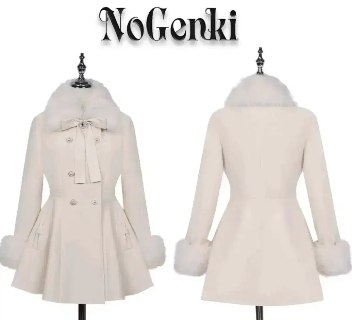 ノーゲンキ nogenki 白ファー ロングコート 地雷系 量産型 地雷系