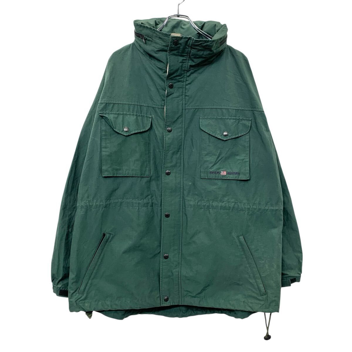 90s Polo by Ralph Lauren フィッシュテールパーカー XL グリーン ポロ