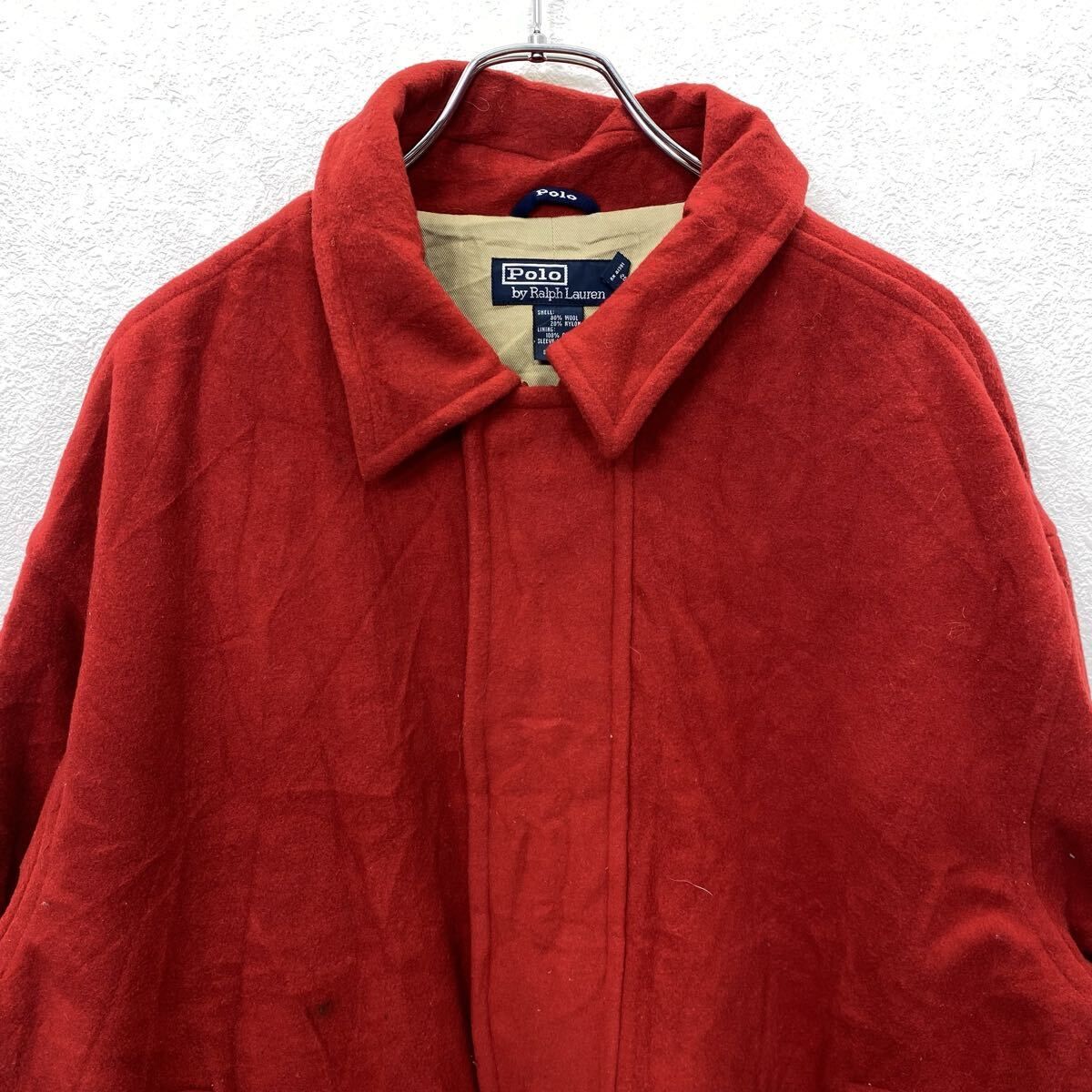 90s Polo by Ralph Lauren ウールジャケット XL レッド ポロバイラル