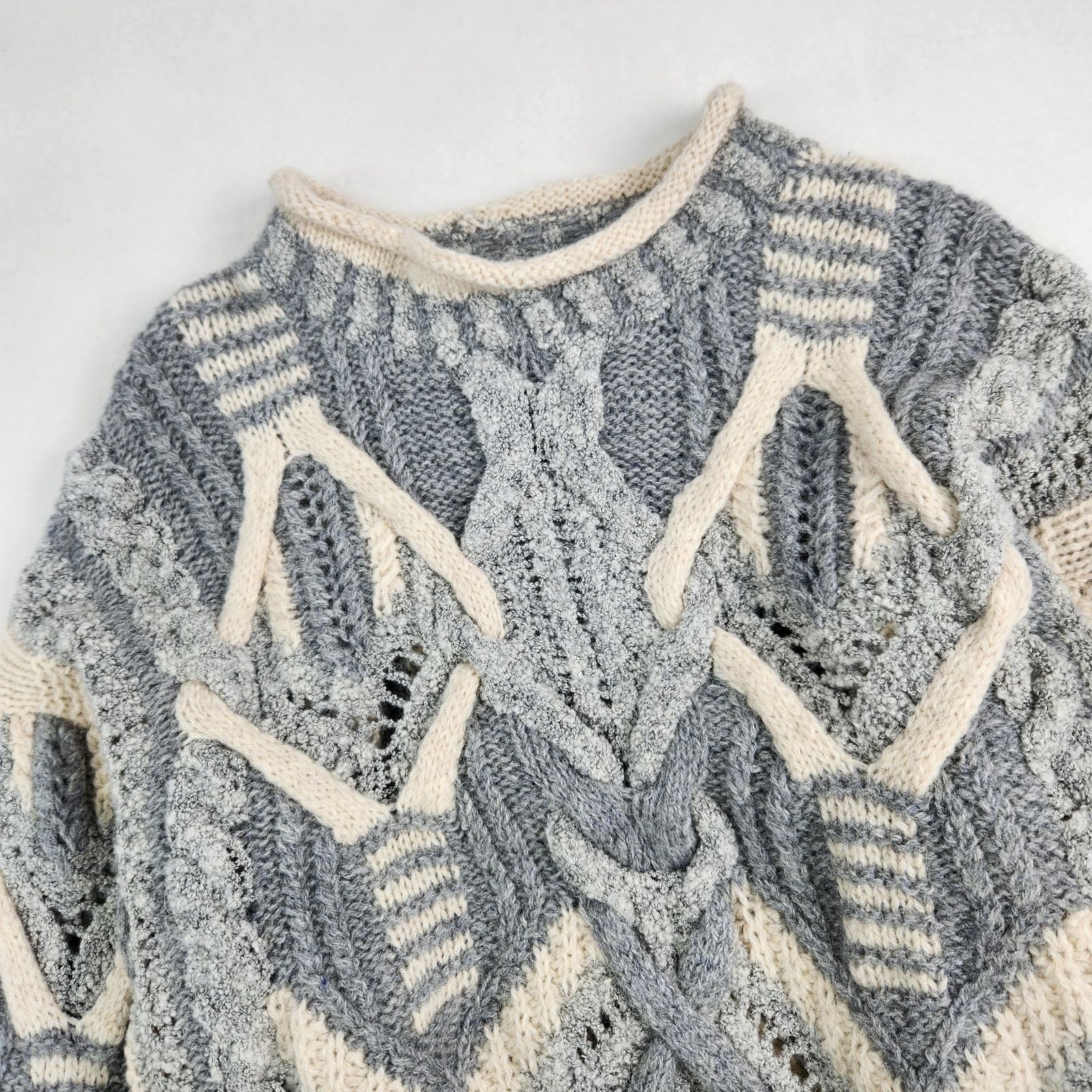 美品 Vintage ニット ヴィンテージ 3Dニット クージー風 立体デザイン 