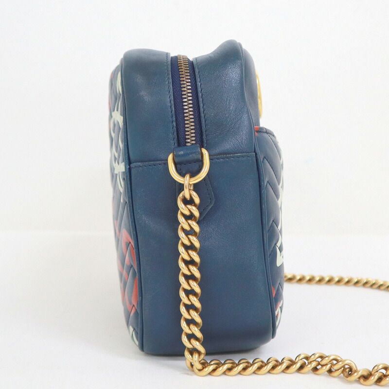 GUCCI グッチ チェーンショルダーバッグ GGマーモント ゴースト レザー