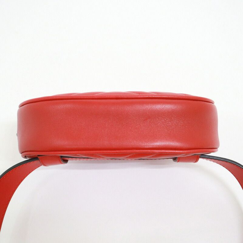 GUCCI グッチ ウエストバッグ GGマーモント レッド×ヴィンテージ