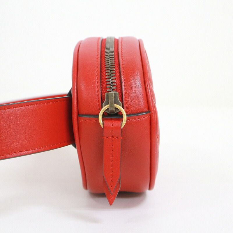 GUCCI グッチ ウエストバッグ GGマーモント レッド×ヴィンテージ