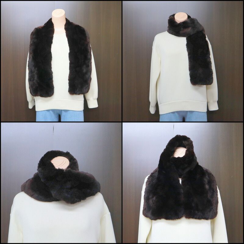 CHANEL シャネル ラパンファー マフラー ブラウン ラビットファー