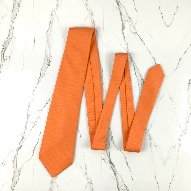 美品 HERMES エルメス ネクタイ ファソネ H柄 H織 ソリッド 無地