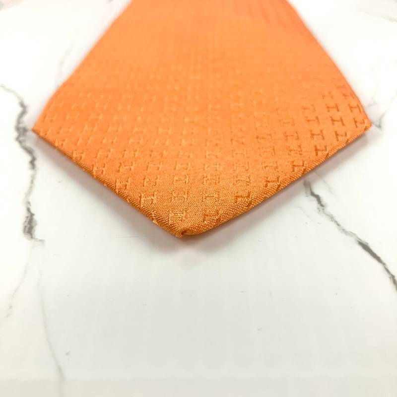 美品 HERMES エルメス ネクタイ ファソネ H柄 H織 ソリッド 無地