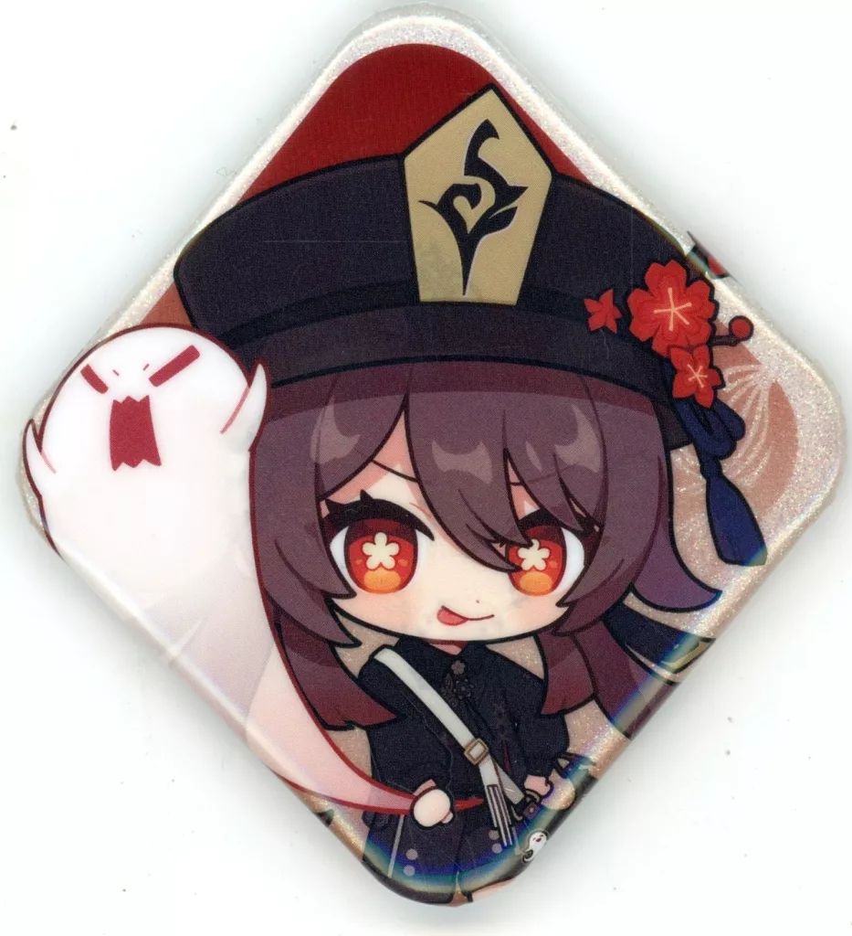 中古】バッジ・ピンズ [単品] 胡桃(オバケ) スクエア缶バッジ 「原神