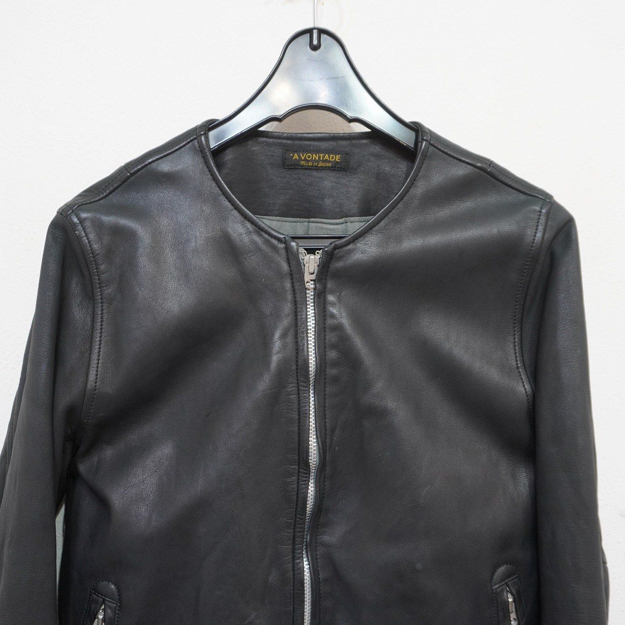 A VONTADE 本革 ノーカラーレザージャケット ライダース アボンタージ