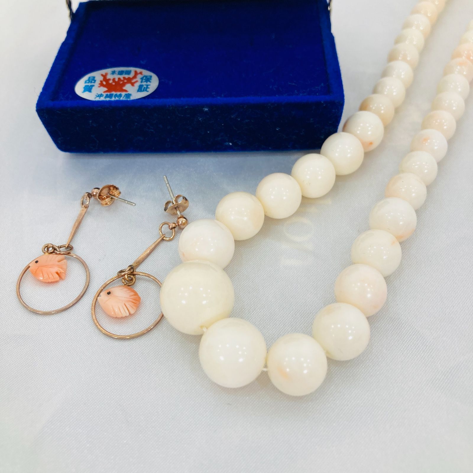 A【まとめ売り】ピアス ネックレス 沖縄特産 本珊瑚 サンゴ SILVER刻印