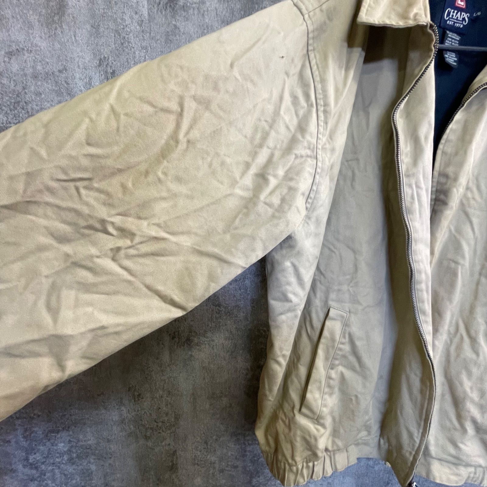 U-165】CHAPS Ralph Lauren ブルゾン XL ベージュ コットンジャケット 