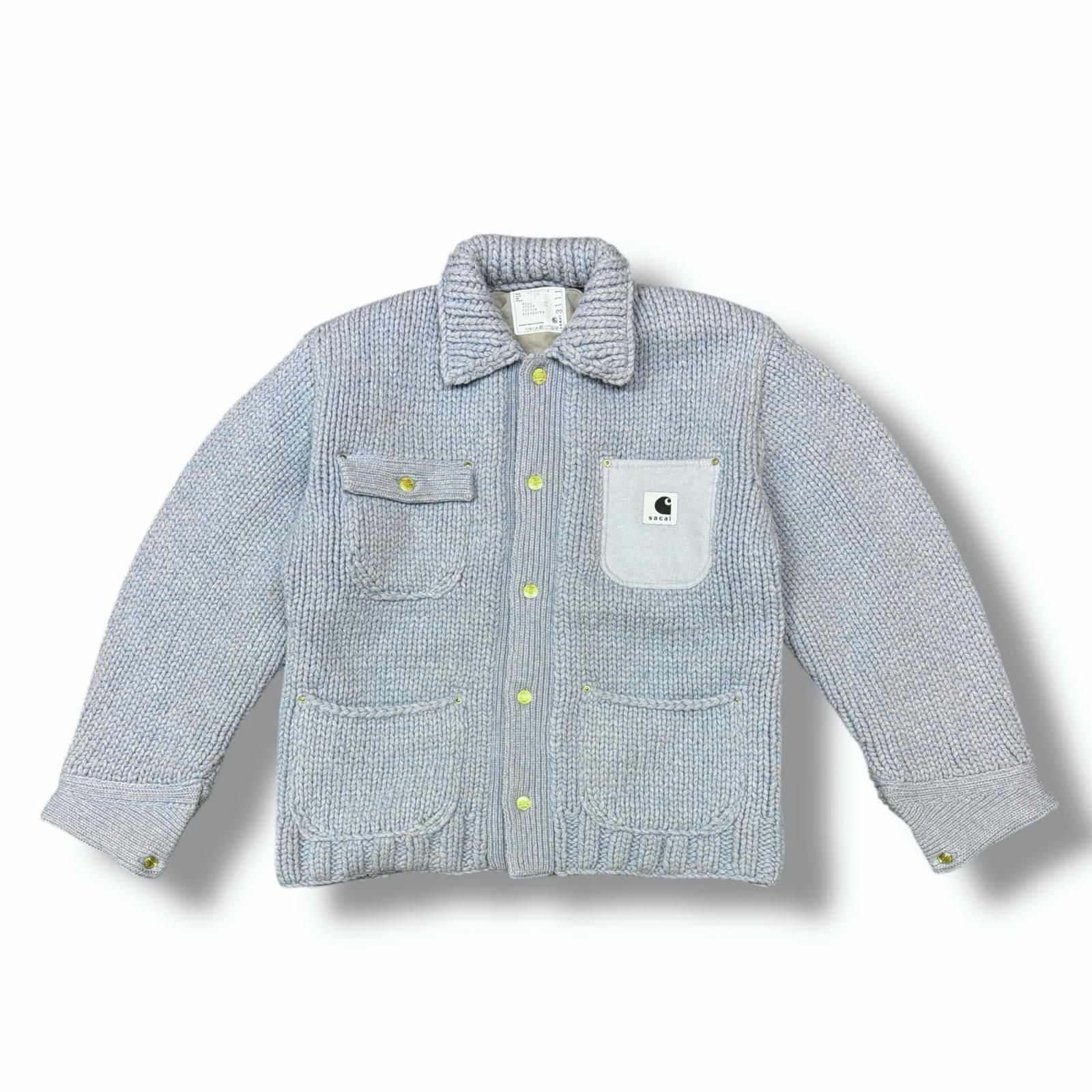 参考上代159500円 sacai × Carhartt WIP 23AW Knit Jacket Michigan