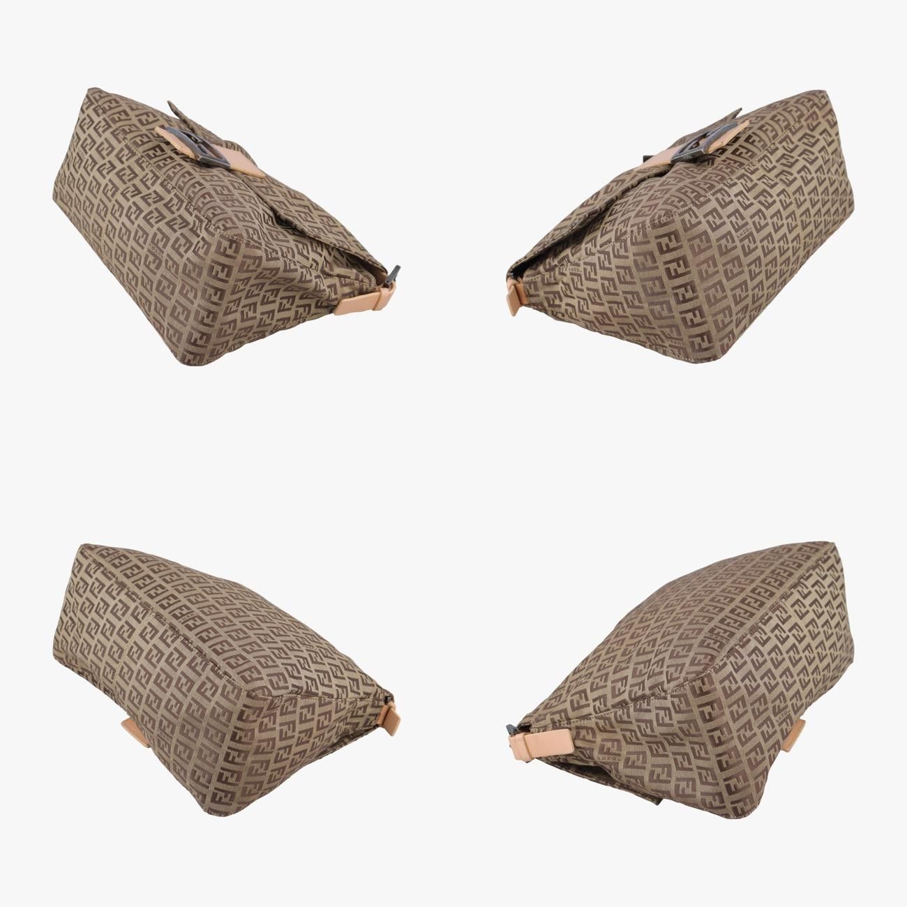 フェンディFendiマンマバケット ズッキーノ柄 ブラウン キャンバス