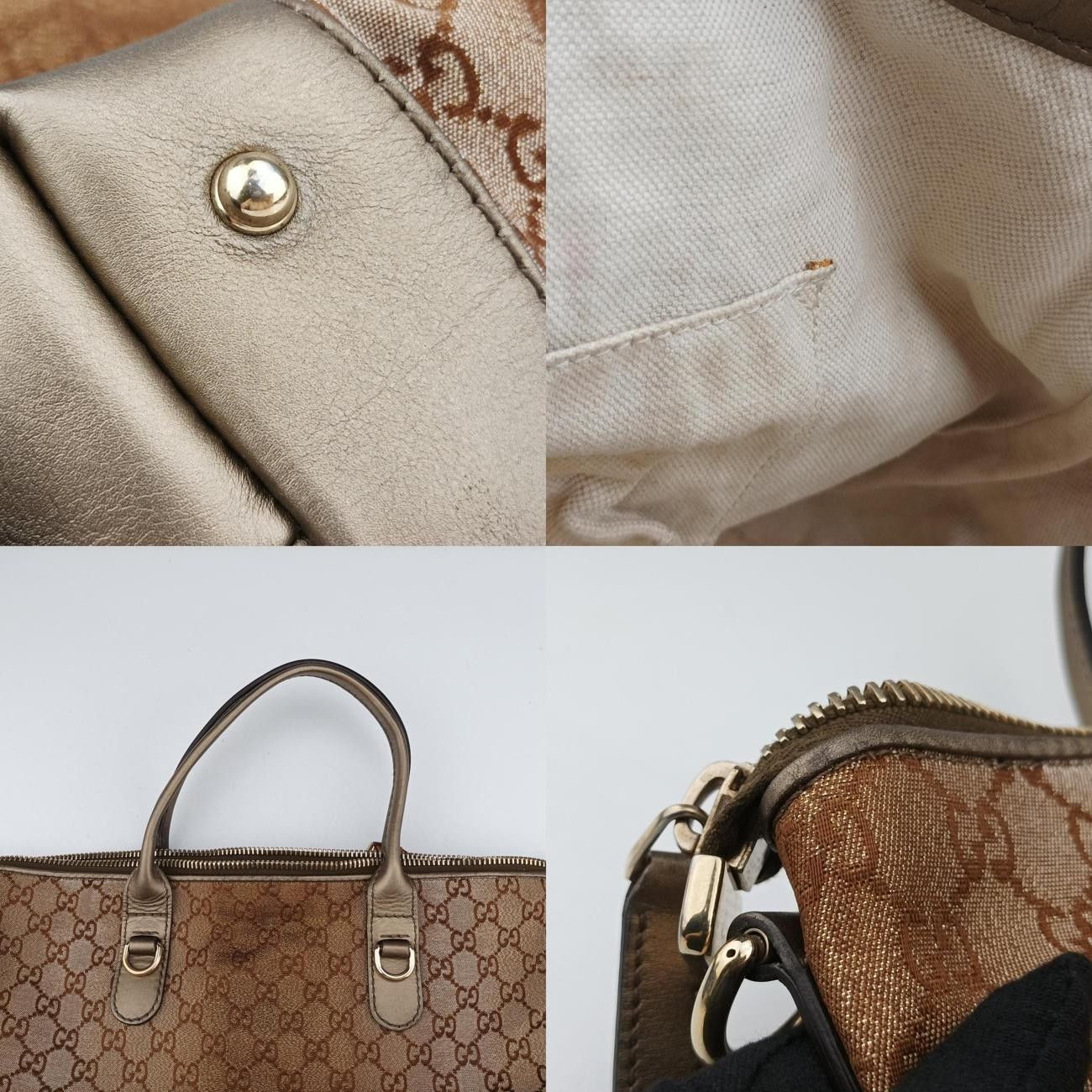 1円□美品□グッチ□グッチシマ ハートビット 269956 レザー トート 