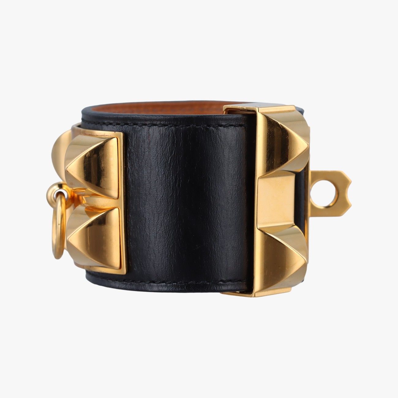 エルメスHermesコリエ ド シアン ブラック×ゴールド レザー×GP XS X NM