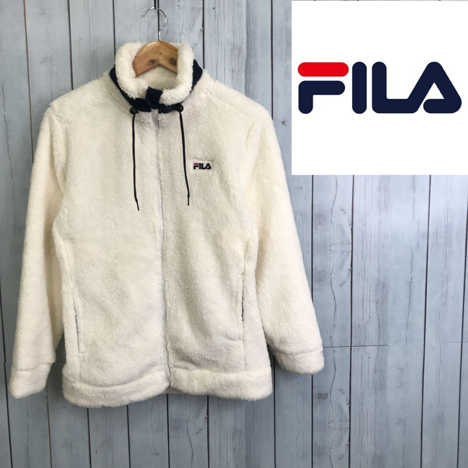 FILA フィラ ボアジャケット ボアフリース 保温 ジップアップ スタンド 