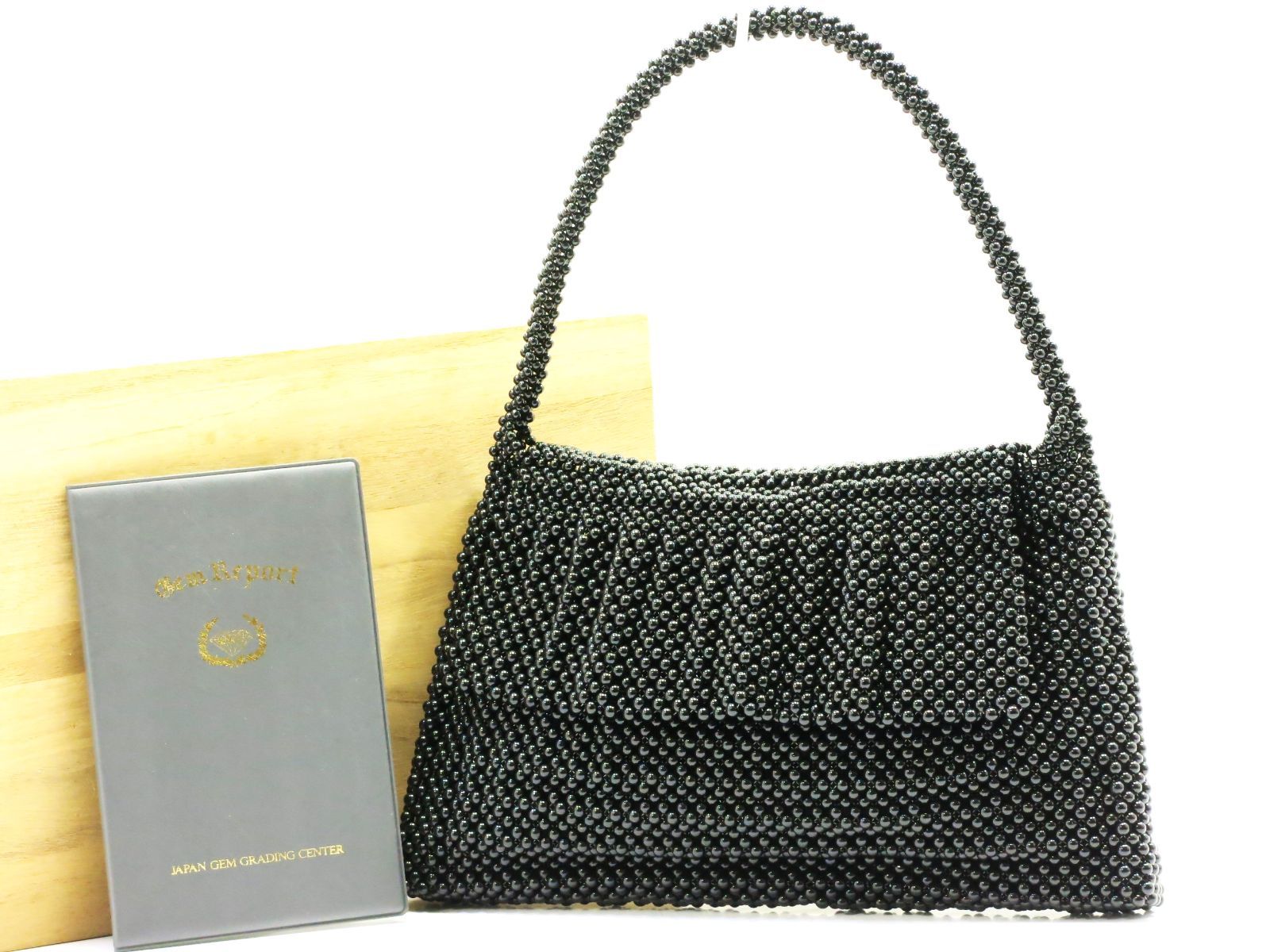 天然黒珊瑚 メッシュ編 ハンドバッグ 桐箱入り 鑑別書付き 18712413
