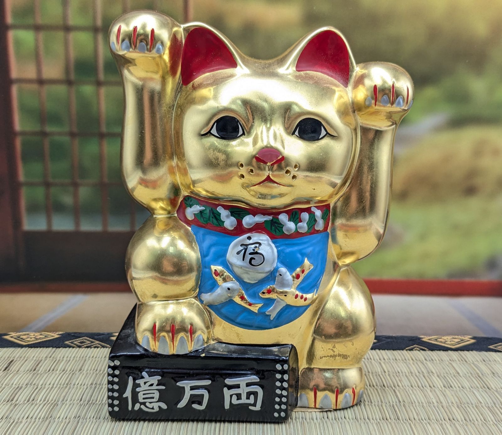 招き猫 両手上げ ゴールド 福 縁起物 貯金箱 億万両 インテリア小物 招き猫 両手上げ ゴールド 福 縁起物 貯金箱 億万両