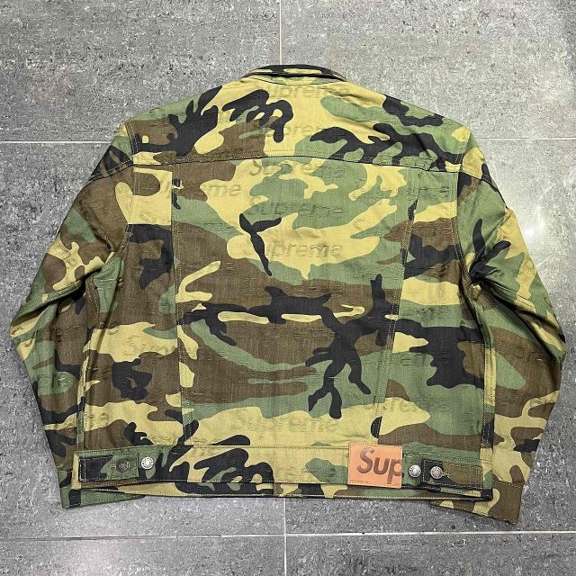 Supreme 25aw Jacquard Logos Denim Trucker Jacket SIZE-L